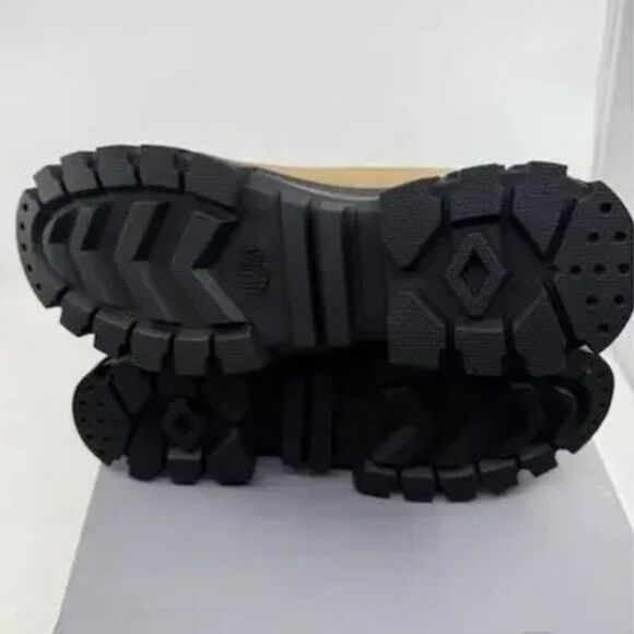 Palladium‎ Size 7.5 Brown Canvas Chunky Lug Sole Y2K High Top Vegan Combat Boots - Picture 6 of 7